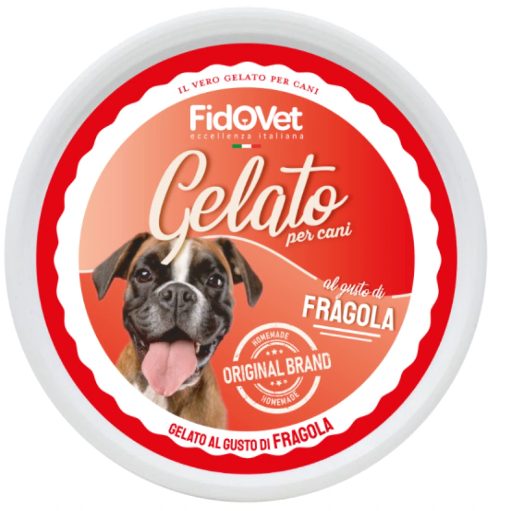 FidoVet Gelato Jordbær - Hundeis